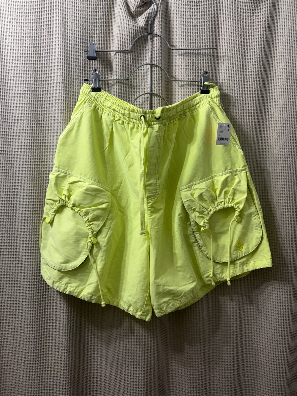 Free people Neon Yellow Women's Cargo Drawstring Shorts
